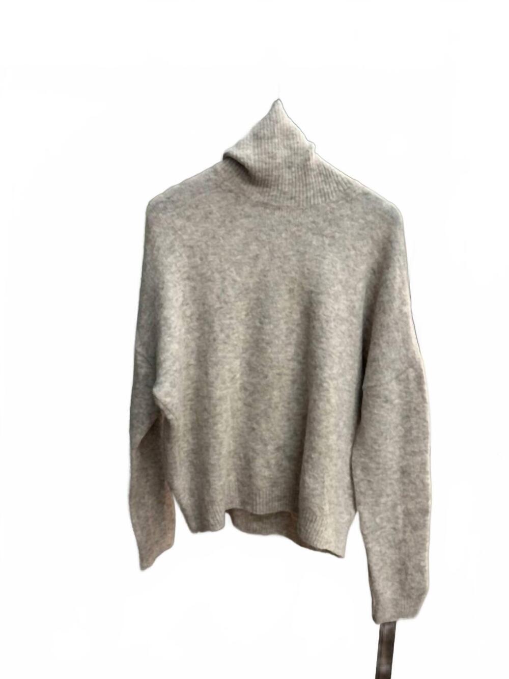 NEW TRANSIT women's wool and alpaca blend ribbed sweater in grey
